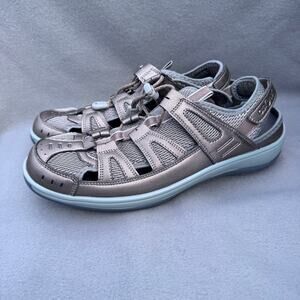 Orthofeet 997 Womens Verona Sandals Pewter Size 11.5 Arch Support Comfort
